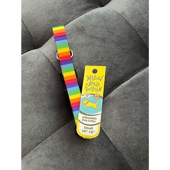 Pride rainbow LGBTQ adjustable dog collar‎ NWT small - Picture 1 of 2